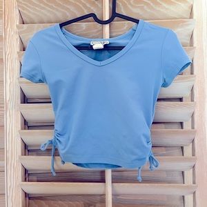 Vintage Y2K 90s Periwinkle Blue Keyhole Crop Top